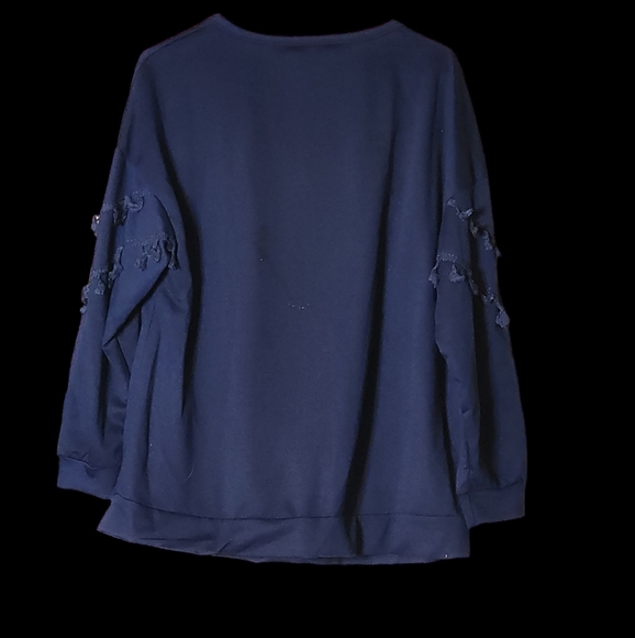 Bloomchic Boho dark blue top size 12 us size L NWT - Picture 2 of 8